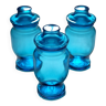Trio de bocaux verre bleu Lever