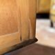 Vintage rattan and oak wardrobe