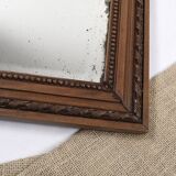 Grand miroir ancien 65cm, cadre en bois sculpté