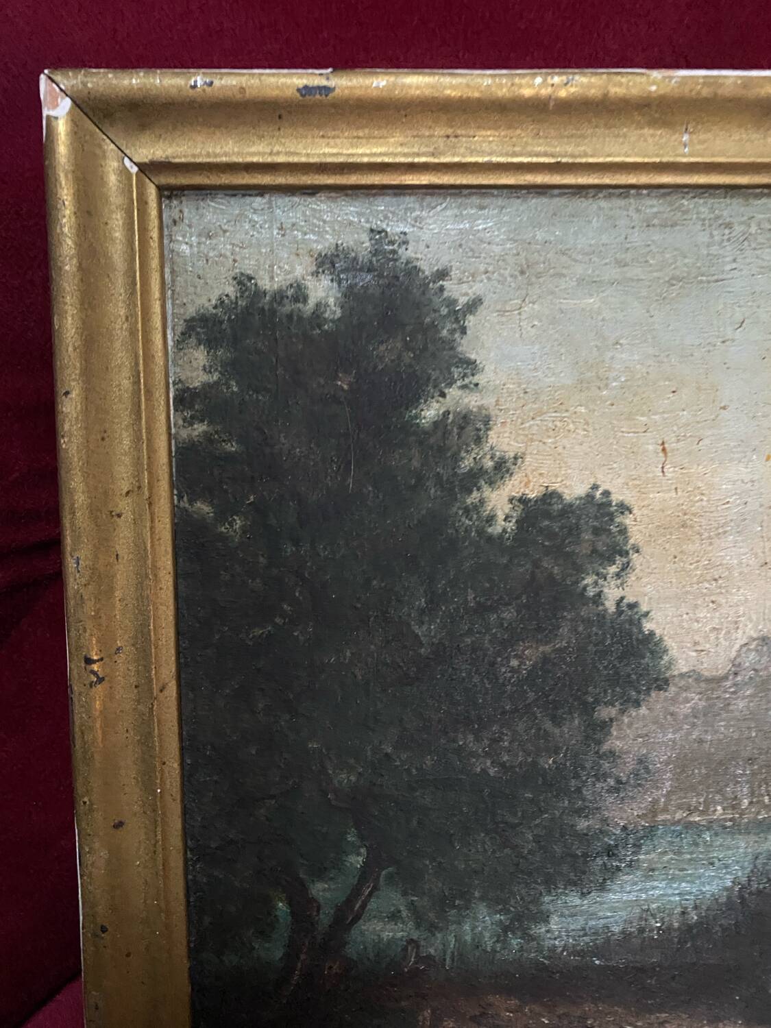 Old framed oil on panel “landscape”