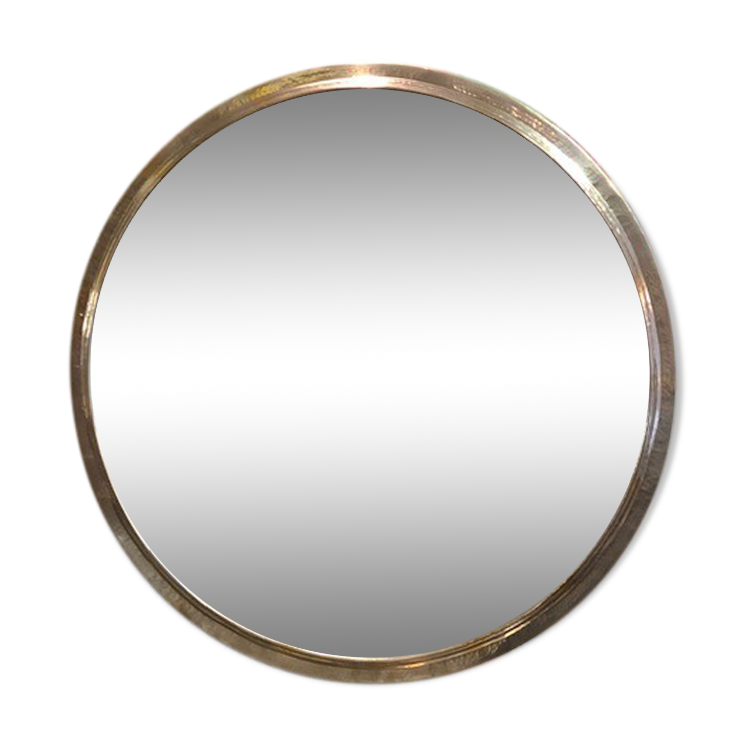 Hammered metal round mirror