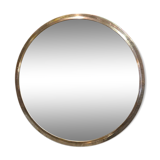 Hammered metal round mirror