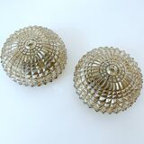 Pair of glass wall lights, 1960s