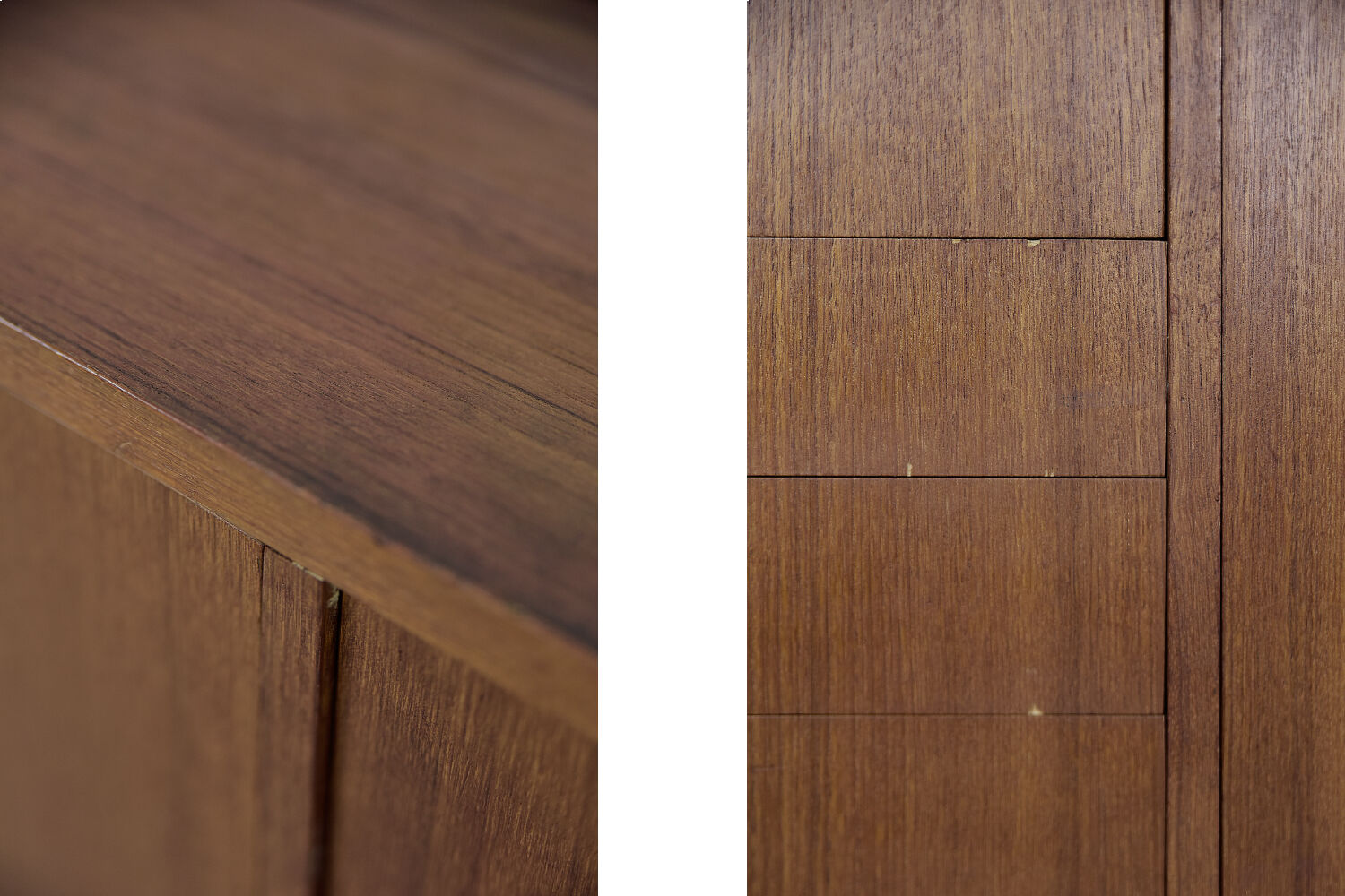 Scandinavian classic teak high sideboard with drawers, 1960s