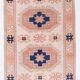 Tapis Kilim Ancien, Motifs Géométriques,Tons Pêche & Bleu Marine,165x263 Cm