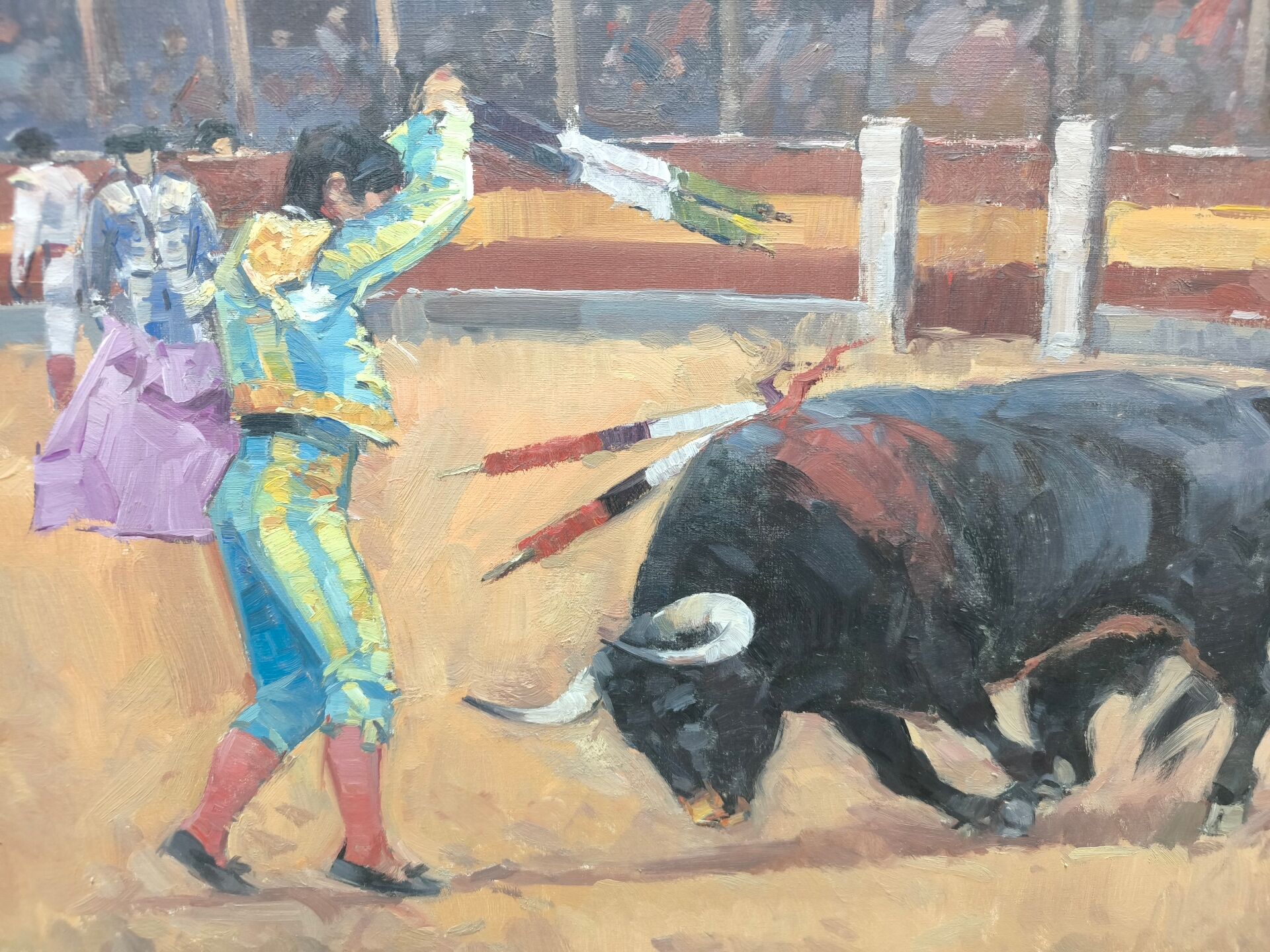 painted bull scene