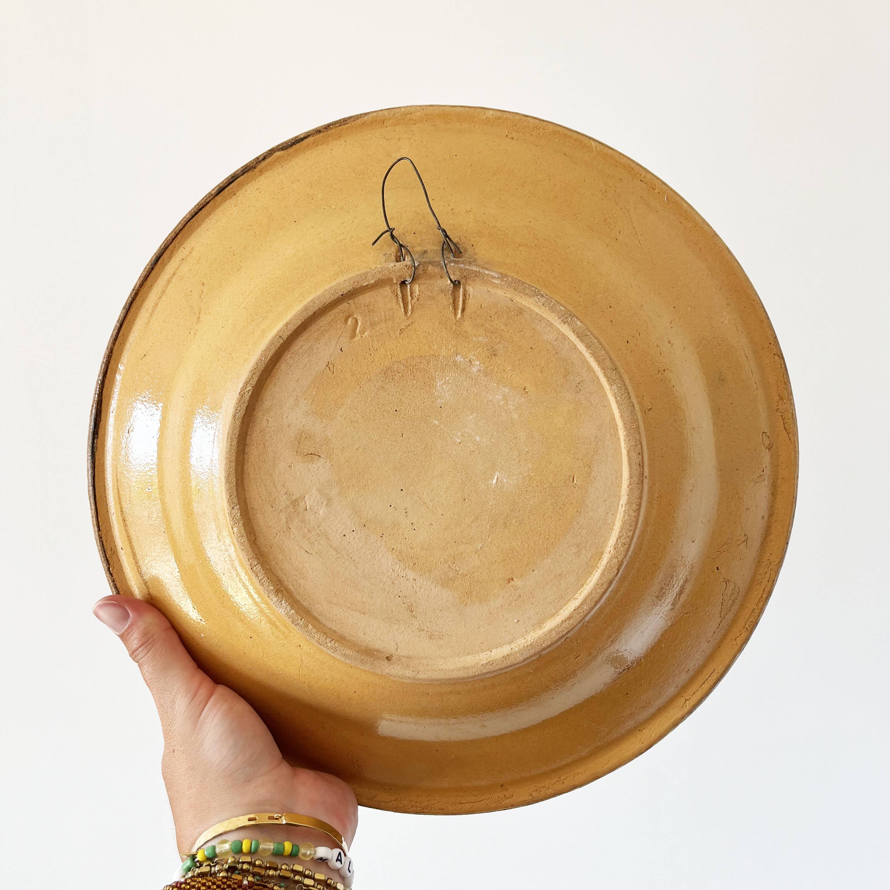 Large terracotta dish Alsace 1960
