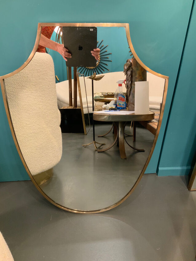 Brass mirror  Italy period 1960 58x77cm