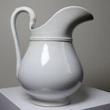 Pichet broc de toilette en faïence blanche ancienne Pexonne France