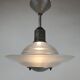 Art deco glass and steel ceiling lamp, 1920