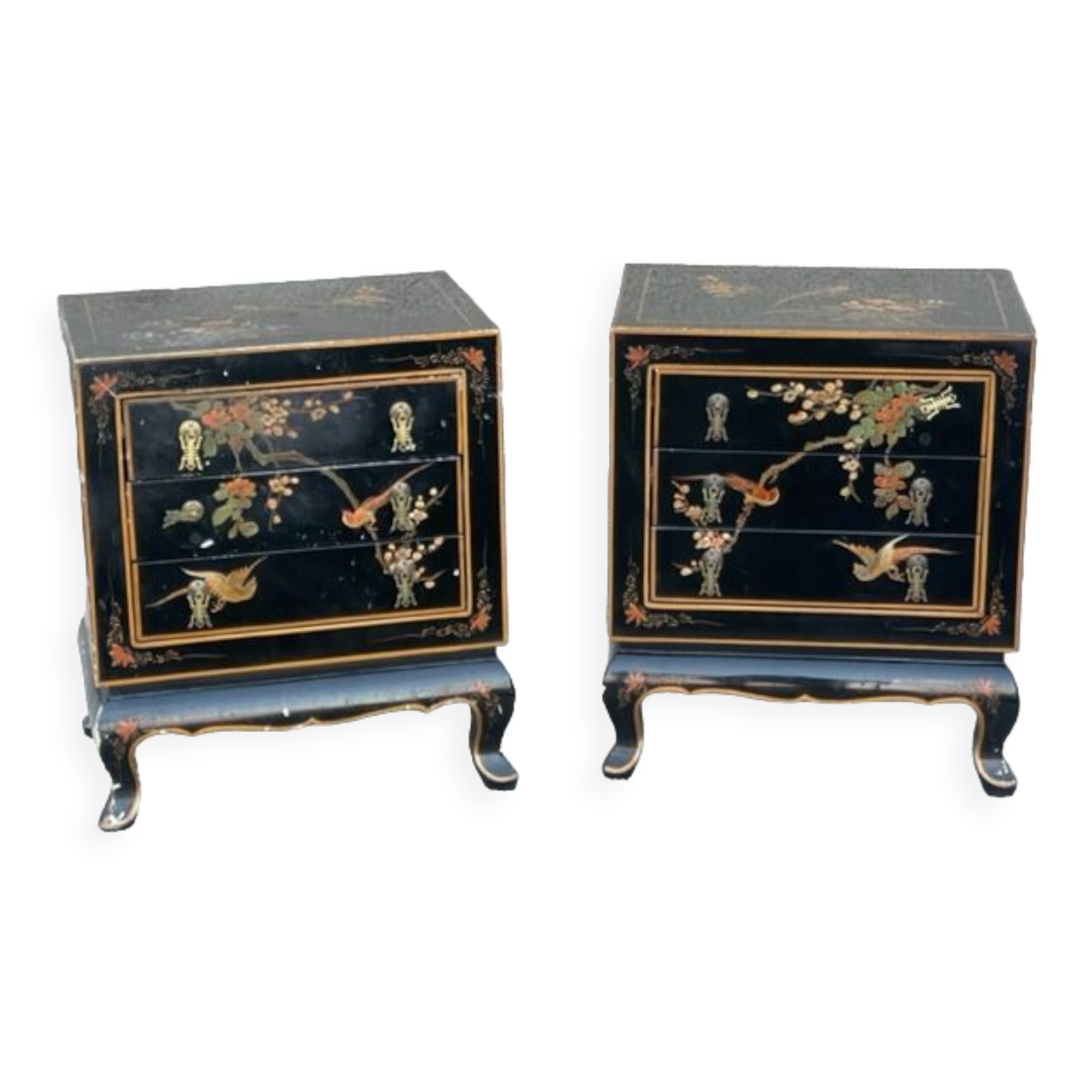 Pair of Chinese bedside tables