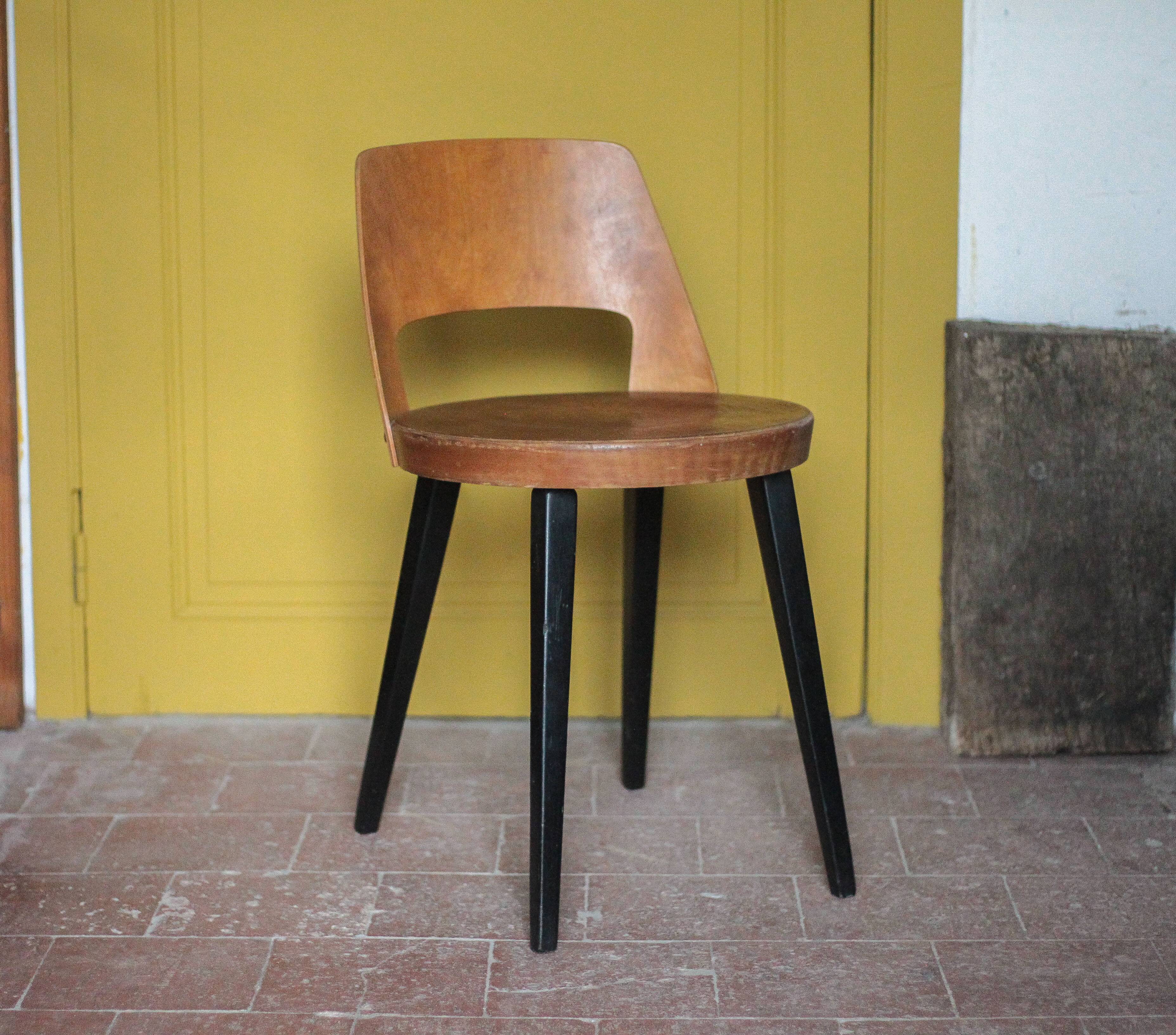 Baumann chair model Mondor, vintage wooden chair, accent chair