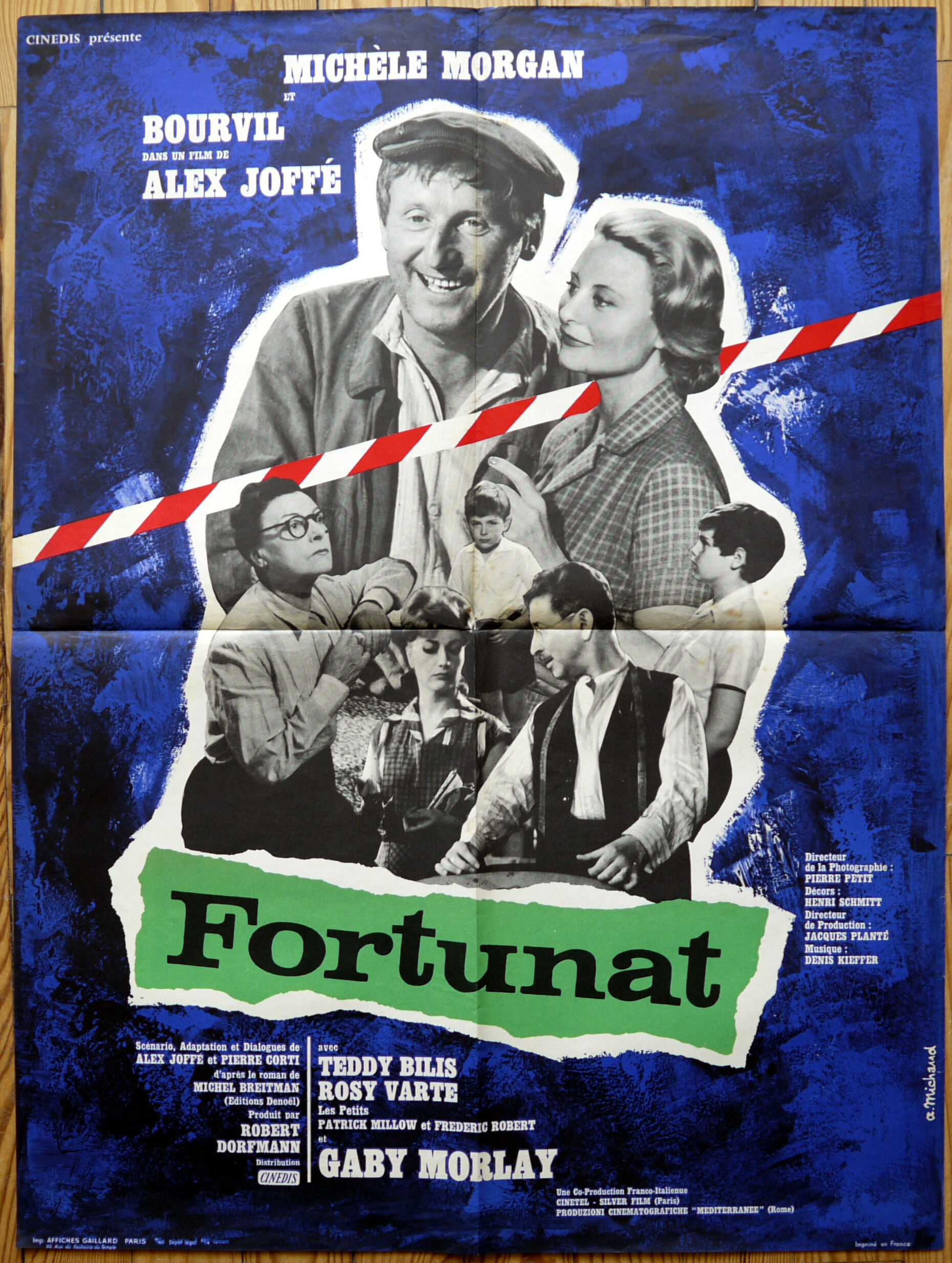 Original cinema poster "Fortunat" Michèle Morgan, Bourvil