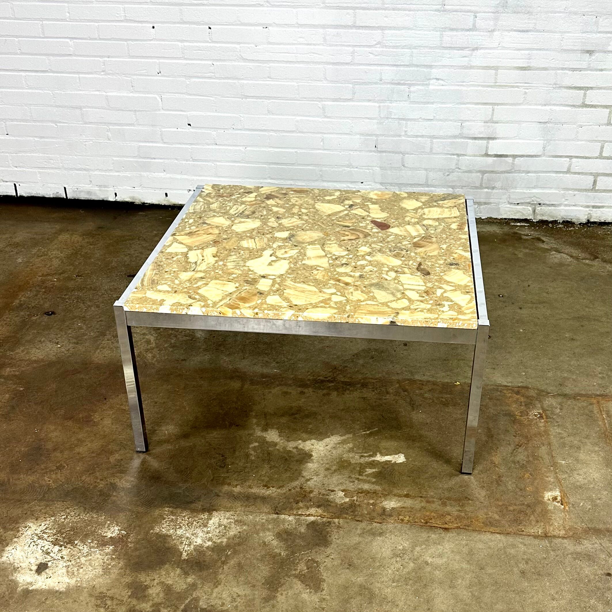 Table basse vintage onyx & époxy