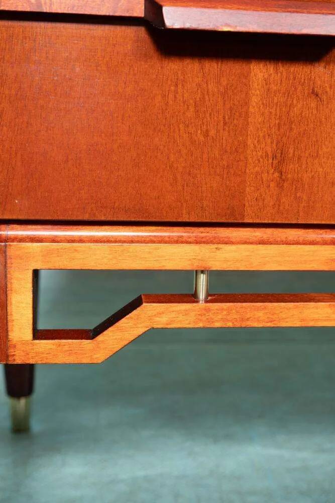Buffet scandinave design années 50 en teck cabinet Japandi