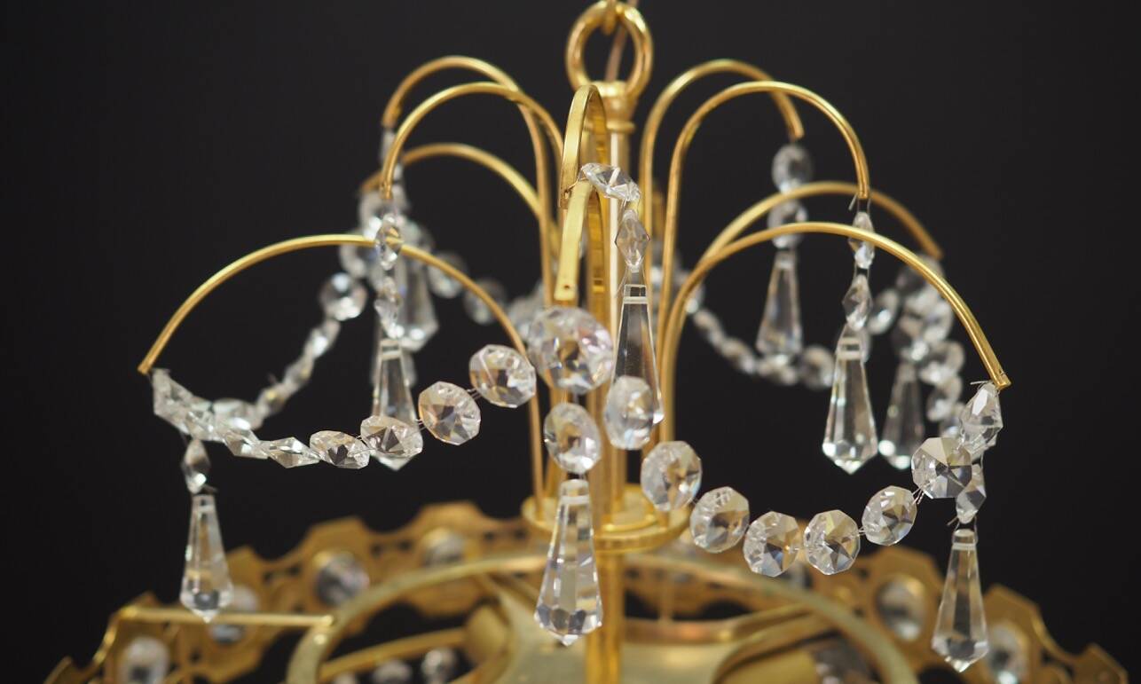 Brass chandelier, Danish design, 1970s, production: Denmark