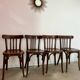 Set of 4 old vintage 50s bentwood bistro chairs