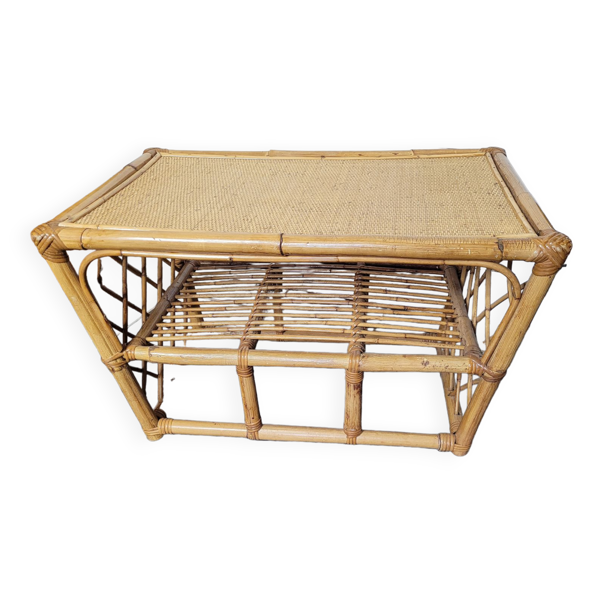 Vintage rattan coffee table