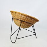 Fauteuil en osier, années 1970