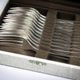 12 dessert forks Christofle Boréal by Luc Lanel, silver-plated metal