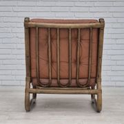 1970s, Scandinavian armchair, original very good condition, bamboo, leather.