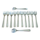 12 Art Deco oyster forks in silver plated metal by Apollo goldsmiths