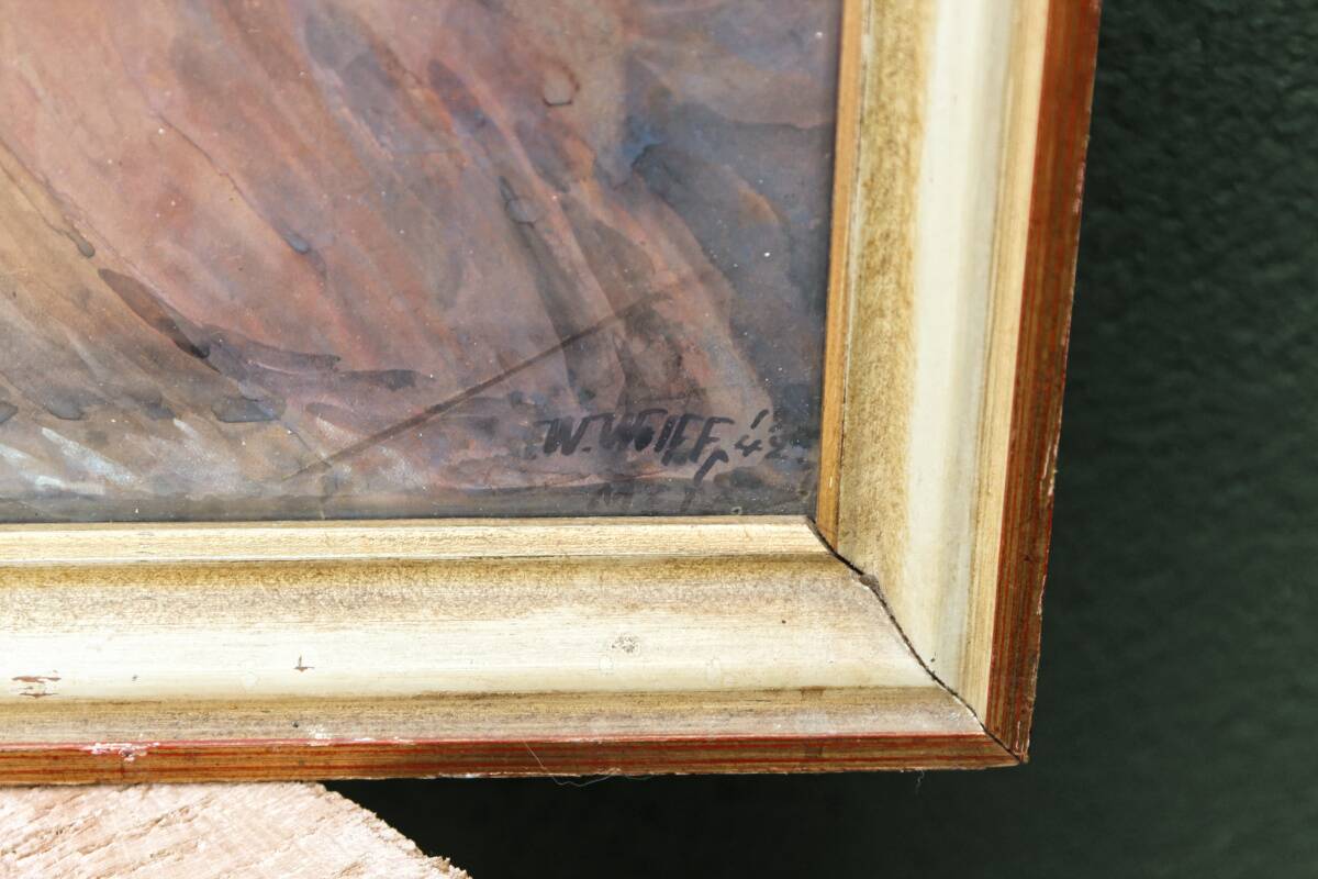 Pastel orientaliste, femme au turban, signé Wolff