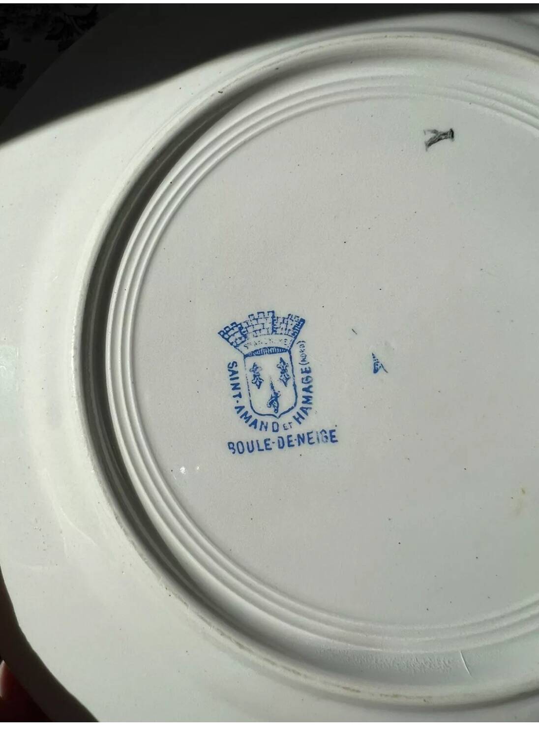 Set of 8 Terre de Fer Saint Amand & Hamage Snowball Plates