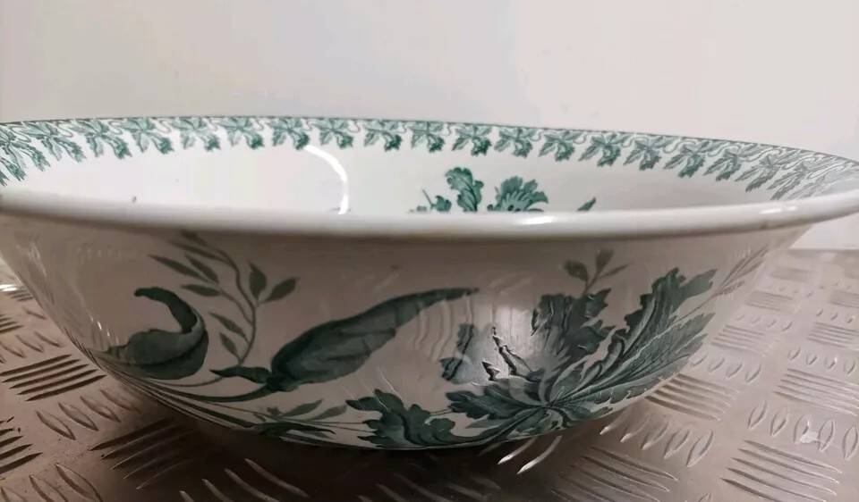 Old large salad bowl Moulin Des Loups & Hamage Orchidée