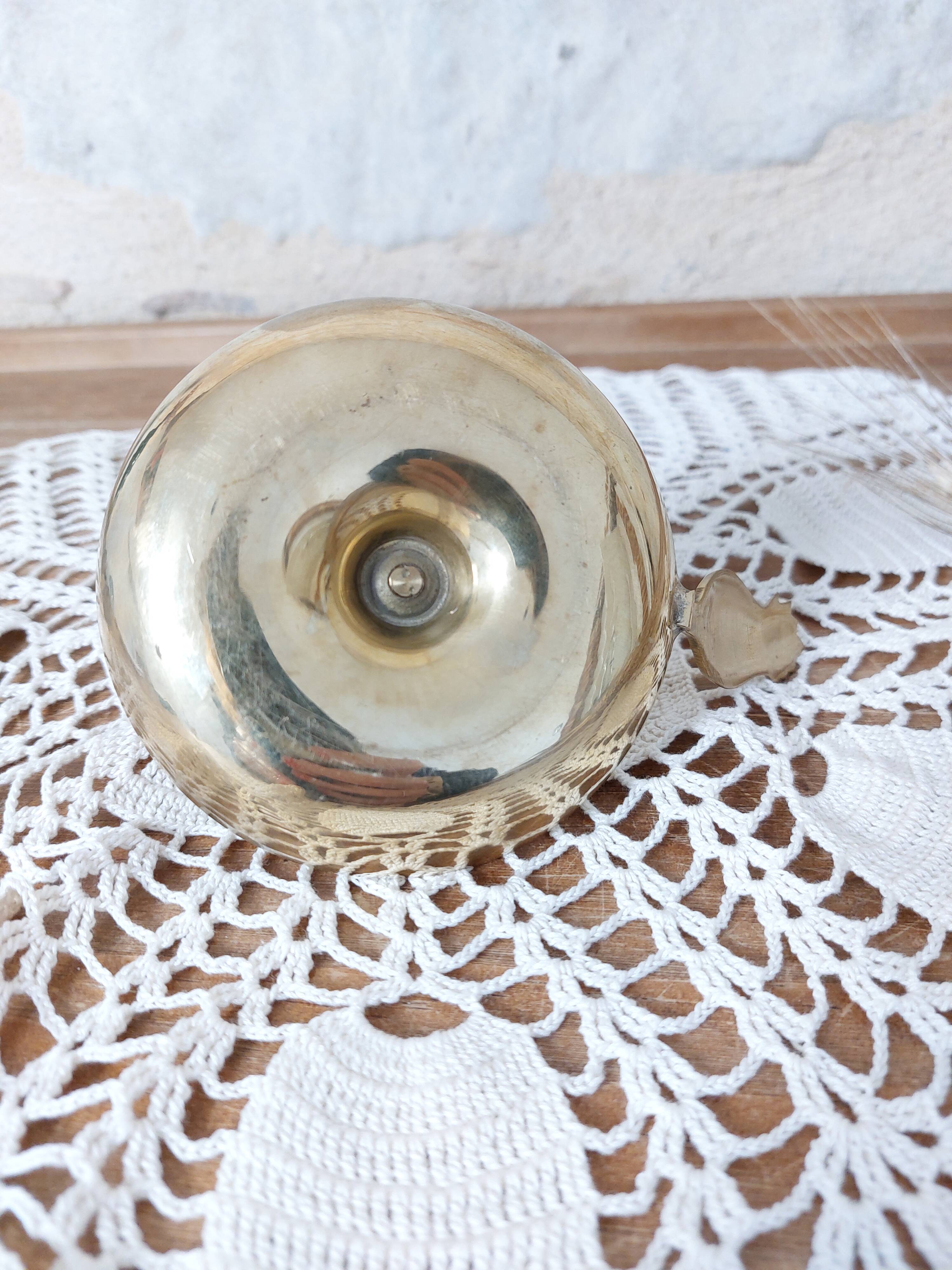 Brass candle holder with pineapple handle, France 50s/60s