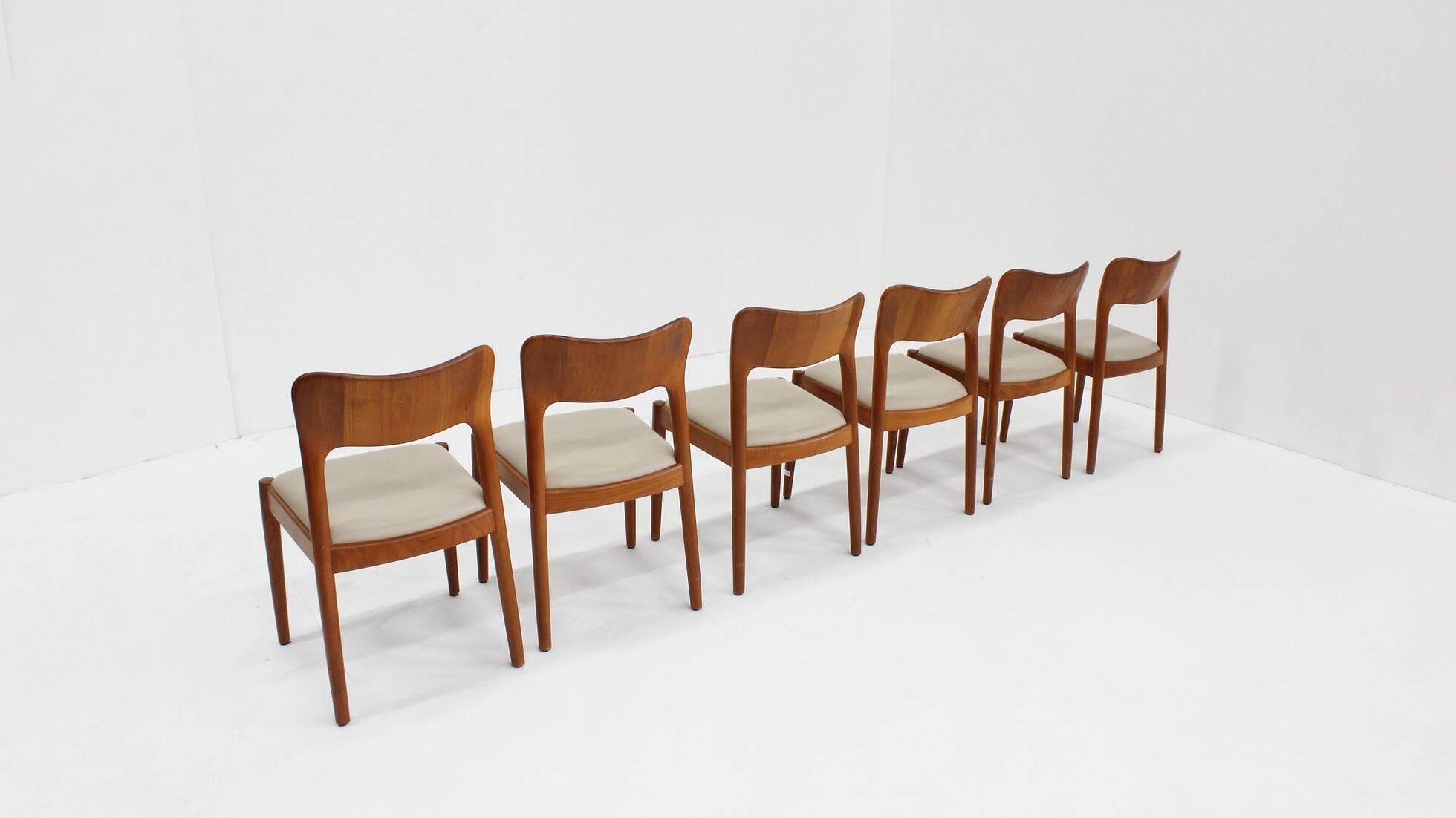 Set of 6 vintage Danish dining chairs by Niels Koefoed, 1960s, teak