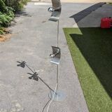 Lampadaire vintage métal brossé – années 70 – style Disderot / Reggian