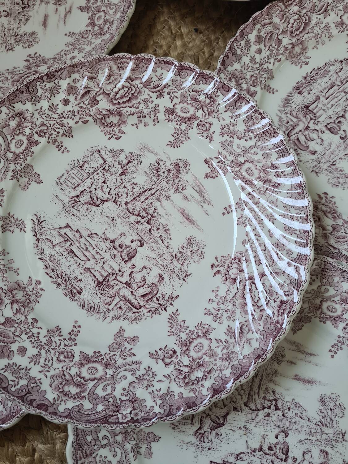 Assiettes Lunéville roses