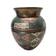 Painted Brass Vase From India, 1970s
