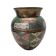 Vase en laiton peint d'Inde, années 1970