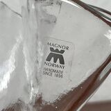 Vintage Scandinavian art glass bowl by Magnor, 1970s.