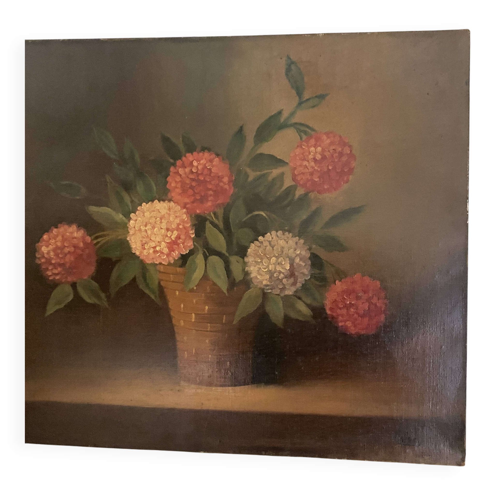 Huile nature morte sur toile