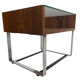 Table d'appoint vintage en palissandre verre chromé 1960 design