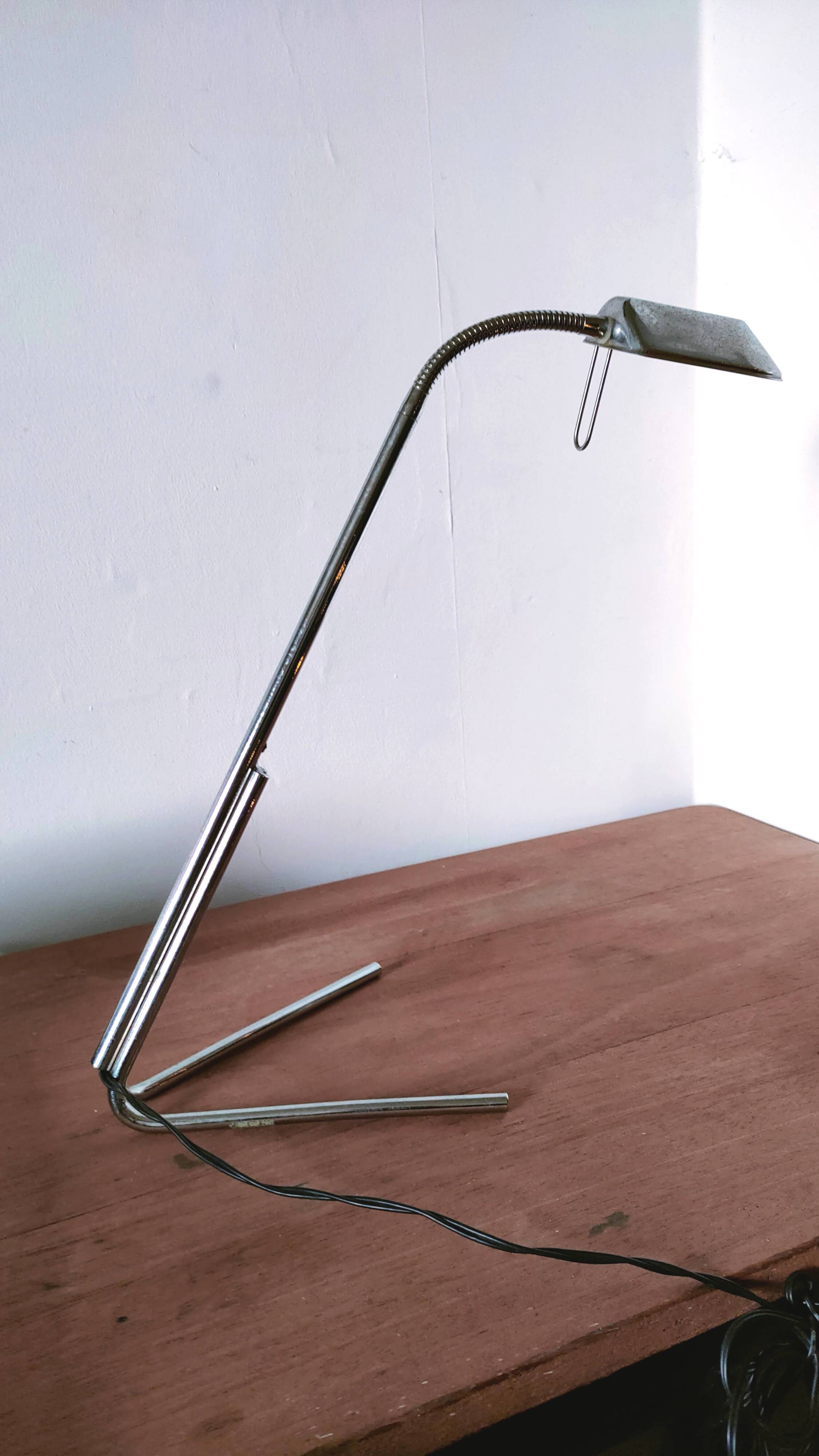 Modernist steel lamp