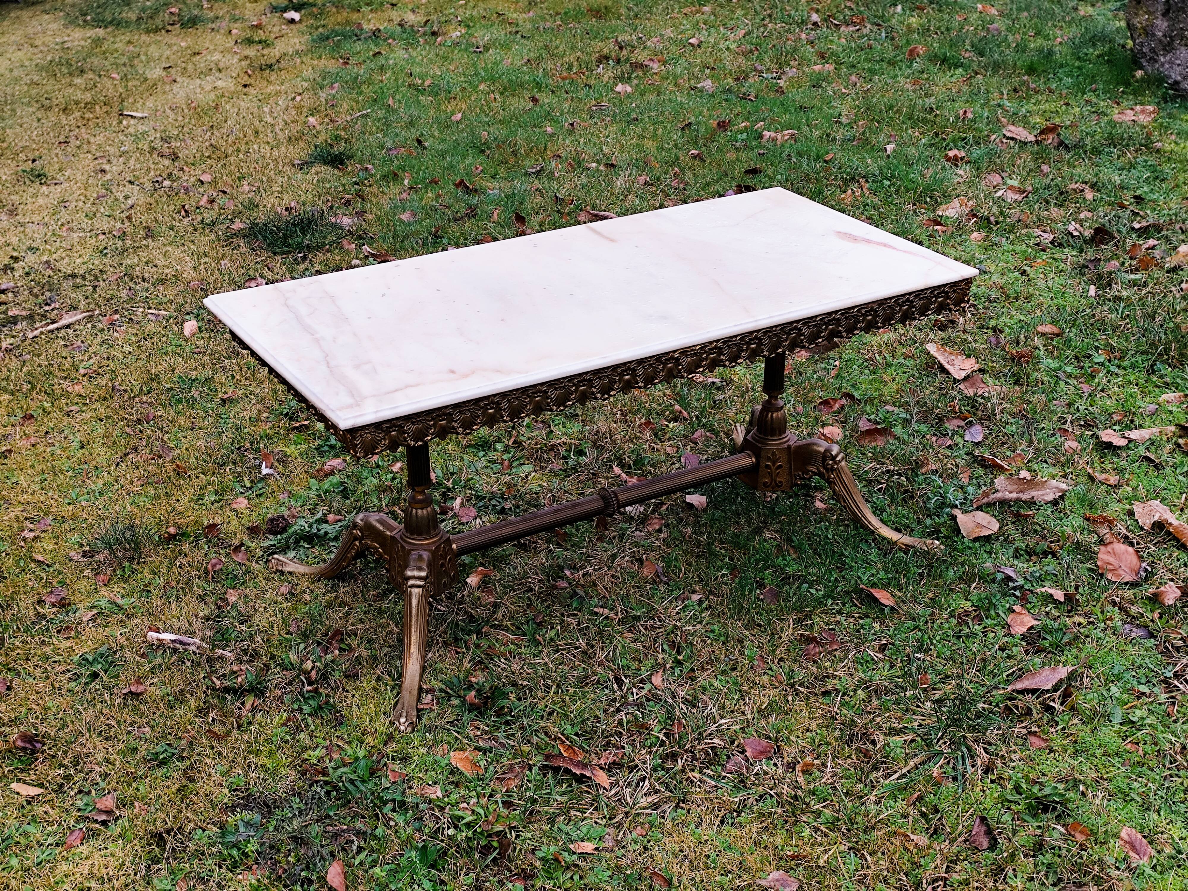 Grande table basse rectangulaire albâtre marbre