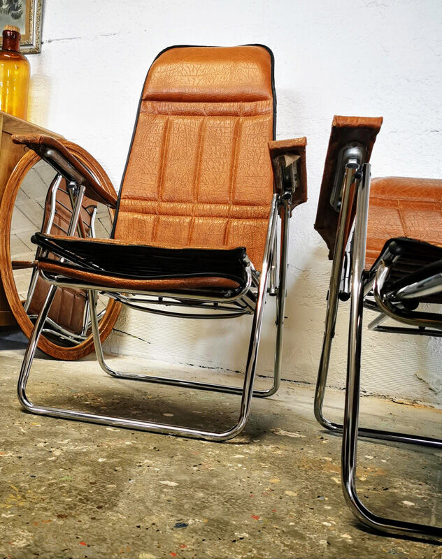 Pair of Italian reclining chairs Maule Marga from the 1970s