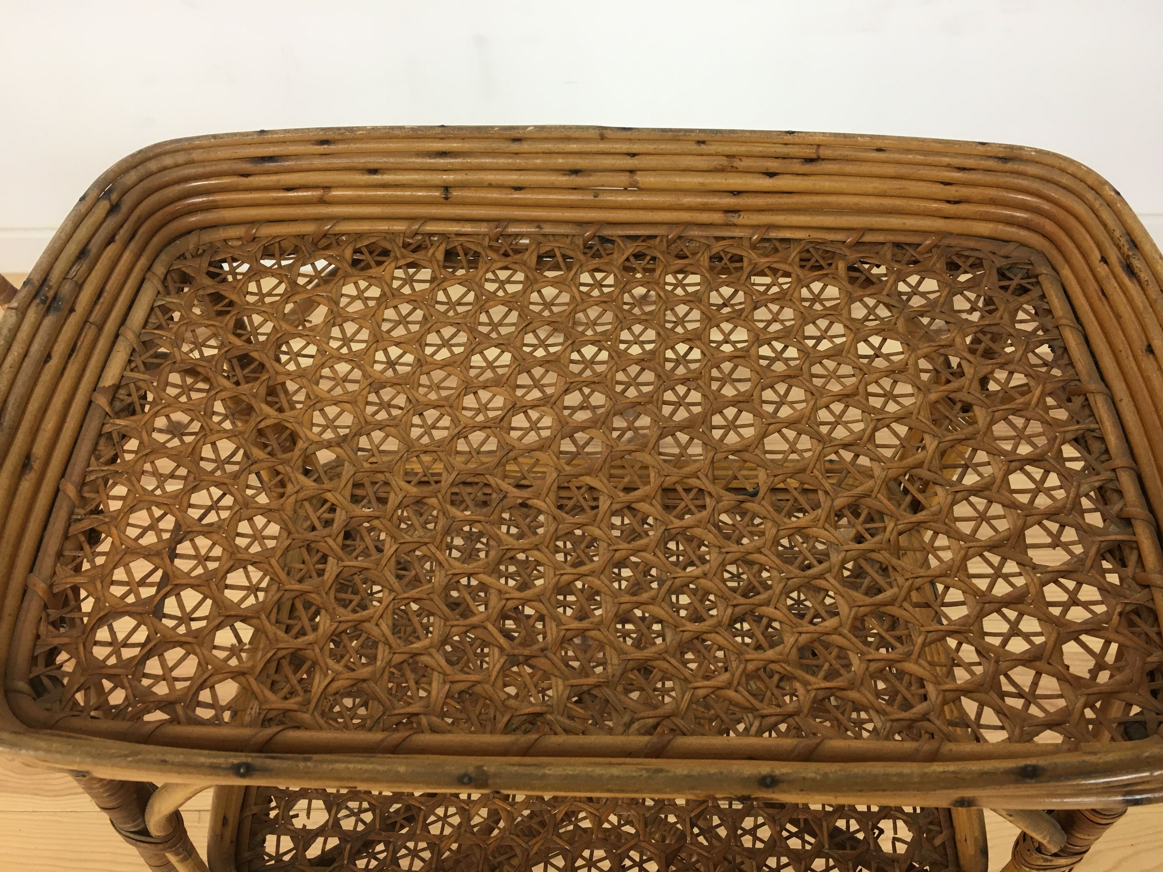 Side table or rattan and canning service