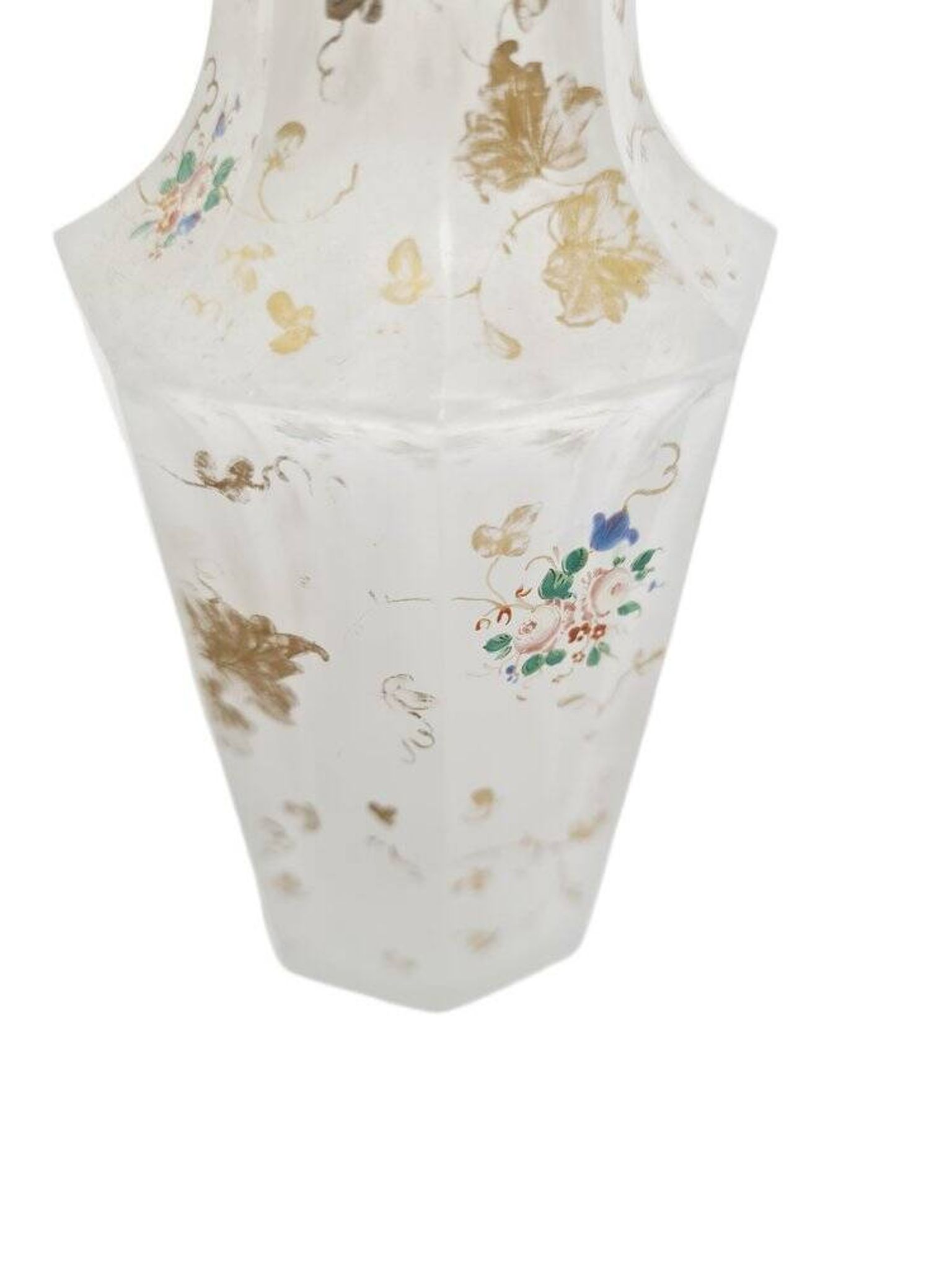 Biedermeier white glass carafe, Austria, 1890s