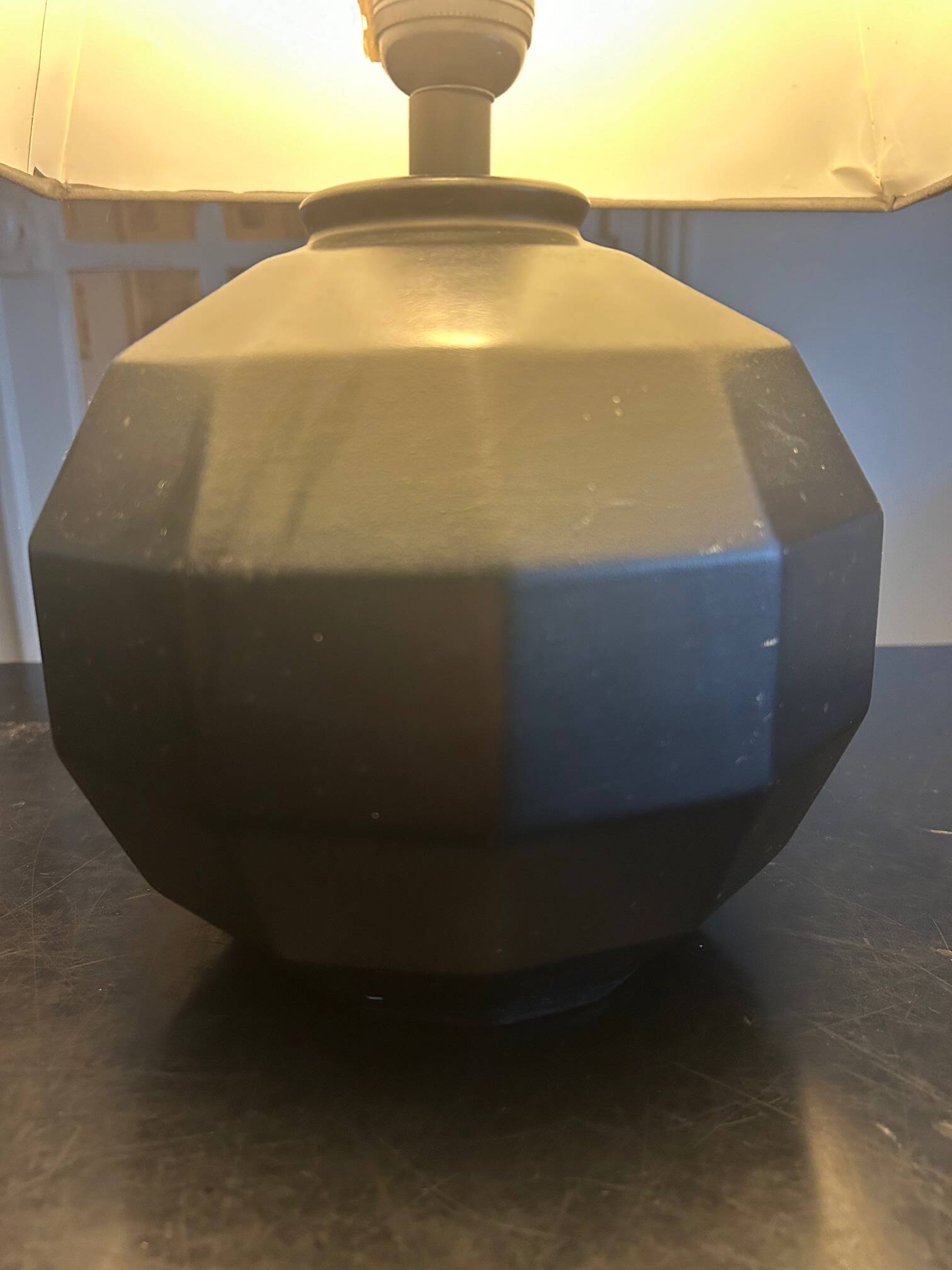black ceramic lamp from the 80s
