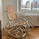 Rocking Chair THONET late 19th century in curved wood with a grey ceruse finish.