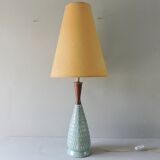 Scandinavian ceramic and teak lamp from the 60s
