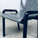 Postmodern Leather Dining Chairs, Italy, 1980s, Set of 4