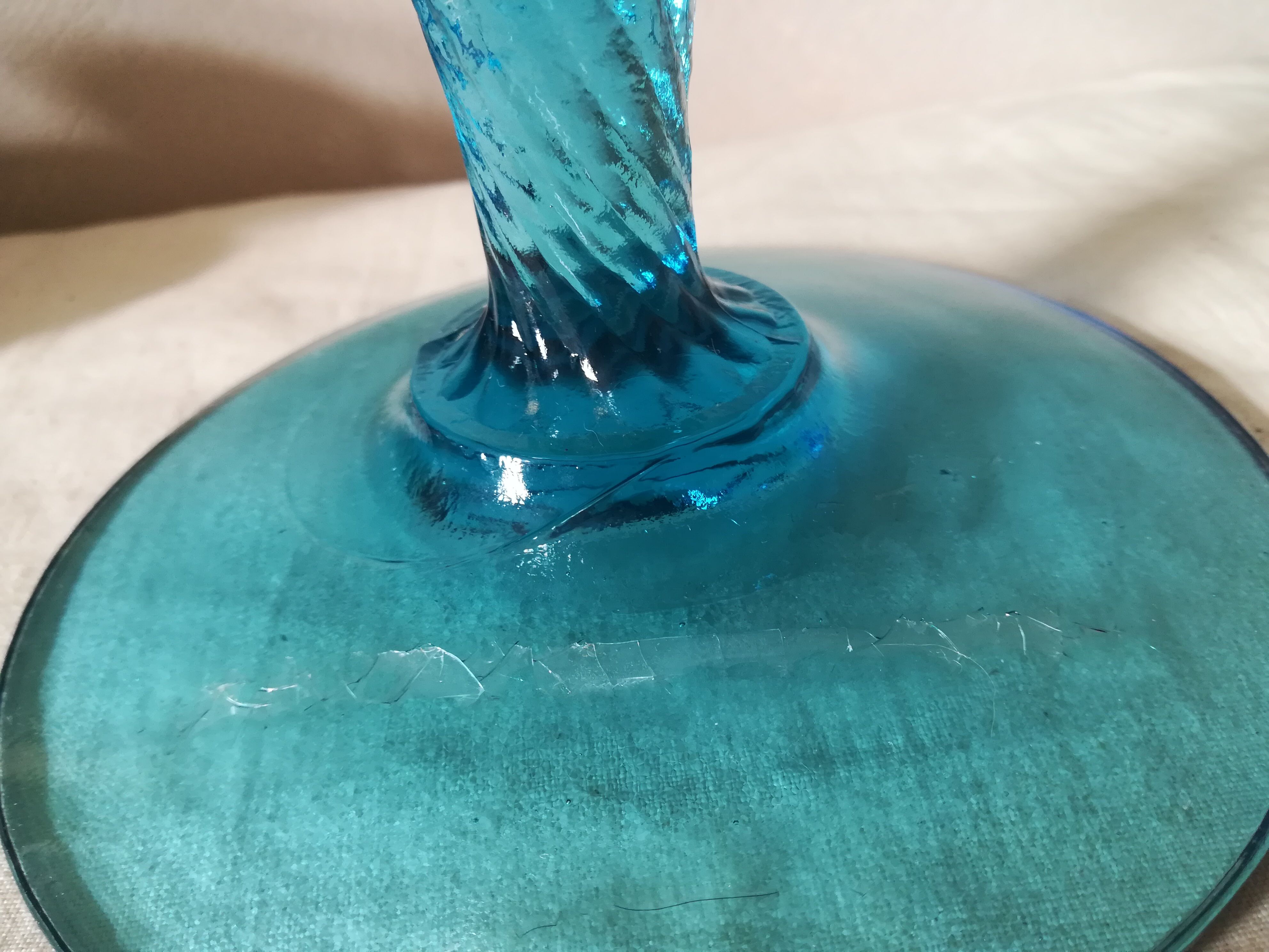 Empoli blue glass cut