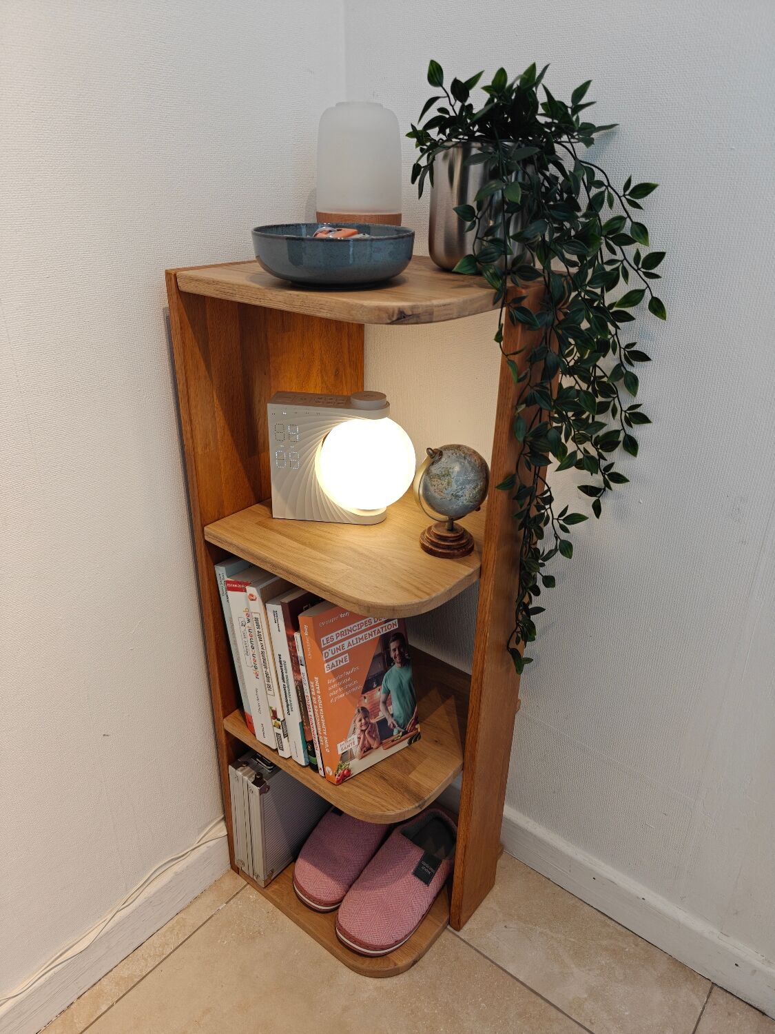 Designer oak shelf – Oak Duo Column