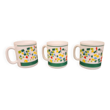 Set of 3 vintage “8 to 8” mugs – 1980s